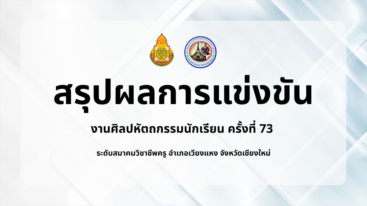 สรุปผลการแข่งขัน งานศิลปหัตถกรรมนักเรียน ครั้งที่ 73 เวียงแหง